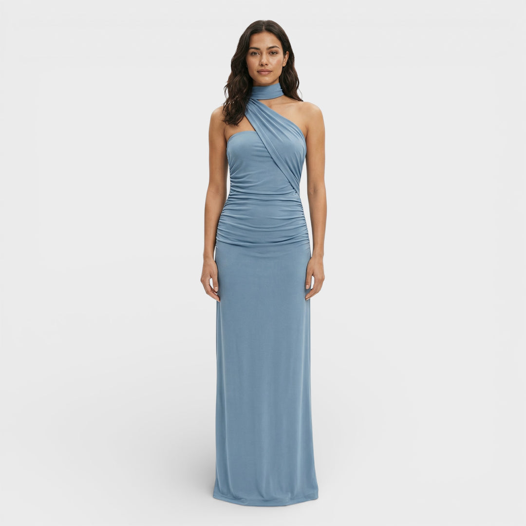 Vestido Maxi Halter Espalda Descubierta