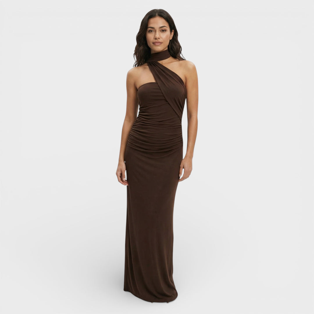 Vestido Maxi Halter Espalda Descubierta