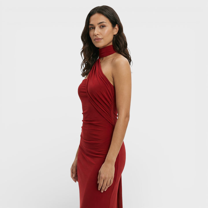 Vestido Maxi Halter Espalda Descubierta