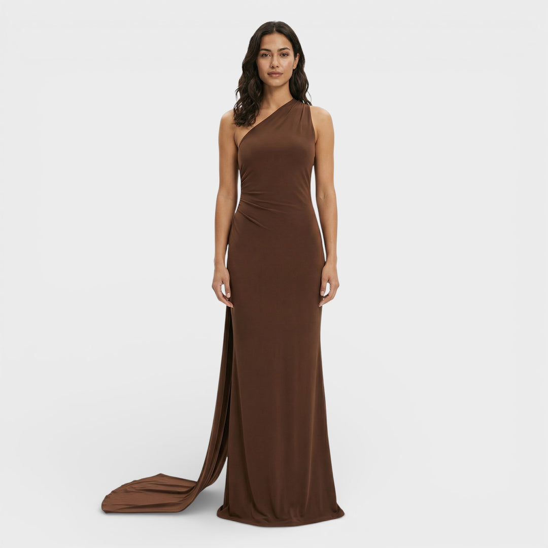 Vestido Maxi Asimétrico Espalda Descubierta