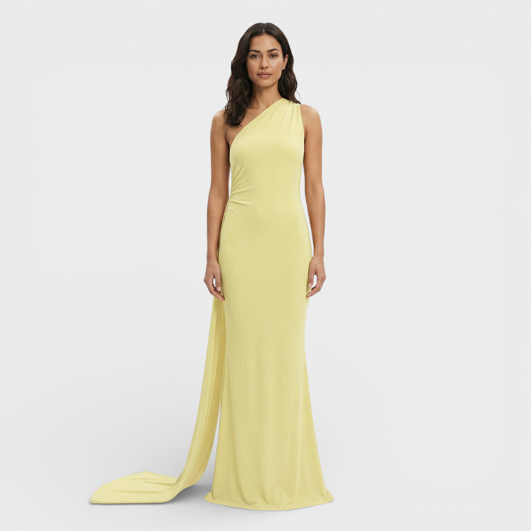 Vestido Maxi Asimétrico Espalda Descubierta