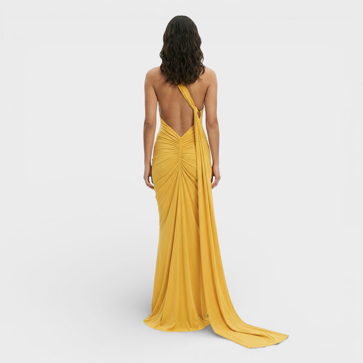 Vestido Maxi Asimétrico Espalda Descubierta