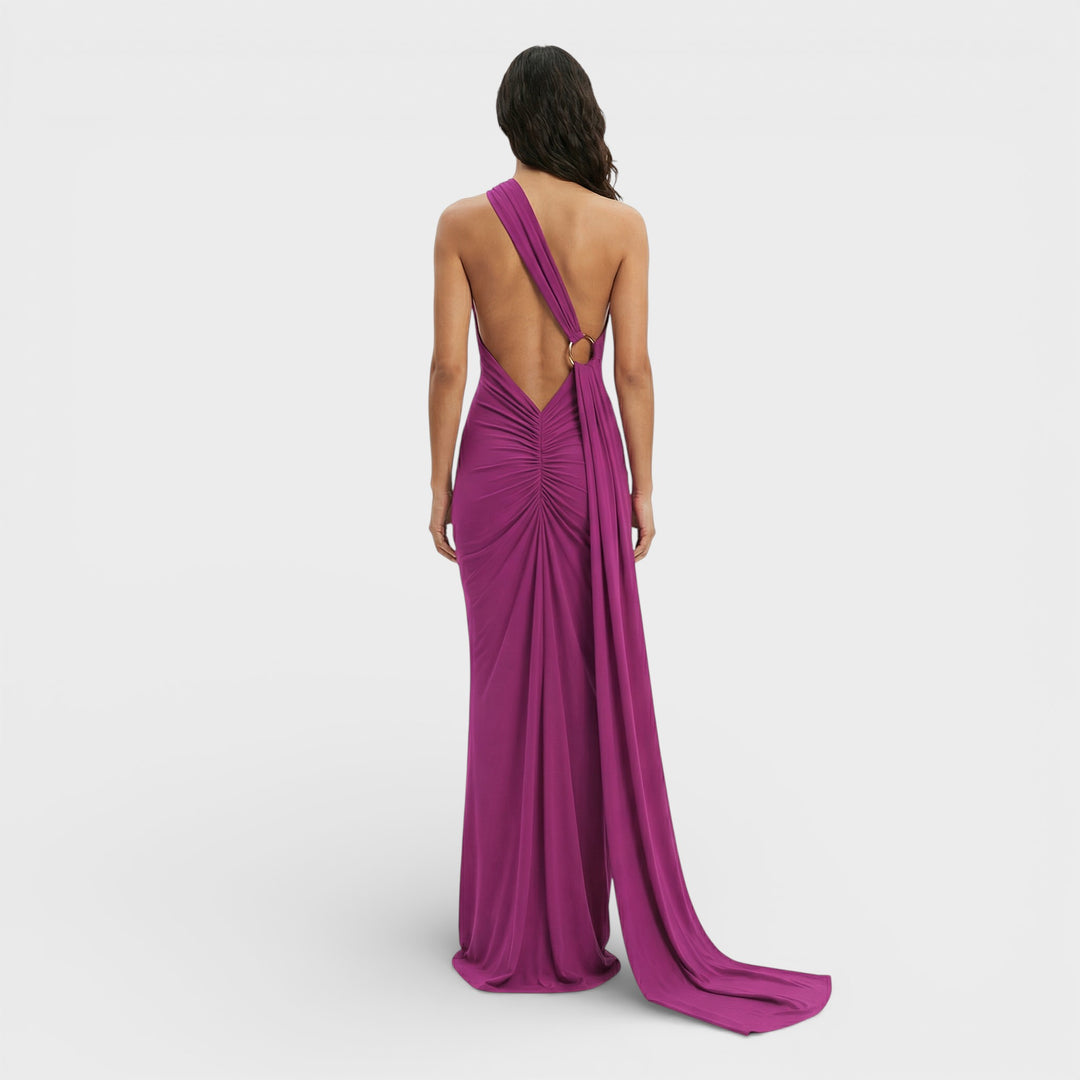 Vestido Maxi Asimétrico Espalda Descubierta