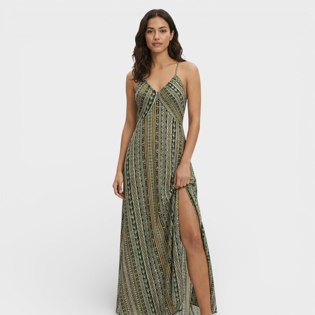 Vestido Largo Bohemio Estampado Étnico