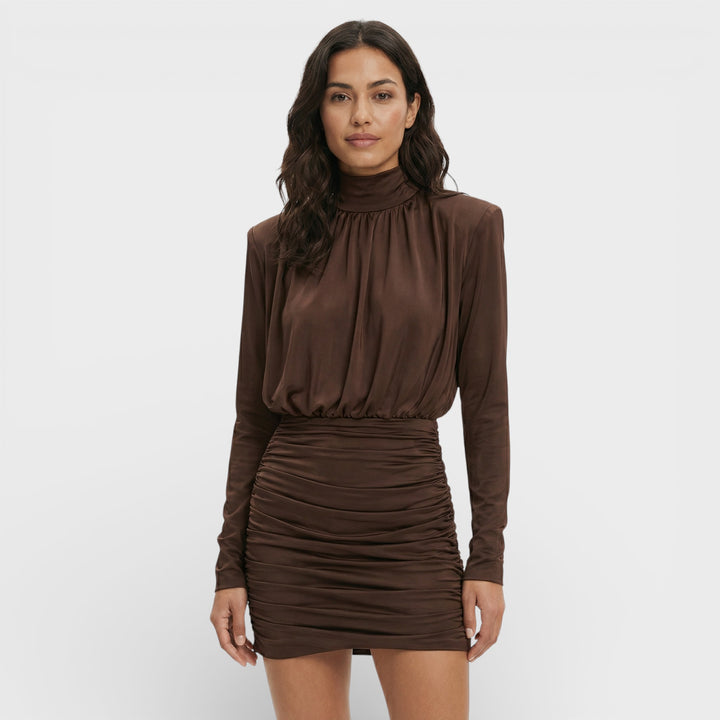 Vestido Mini Cuello Alto Elegante