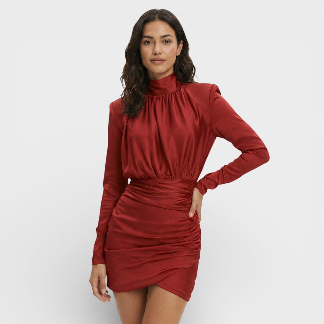 Vestido Mini Cuello Alto Elegante