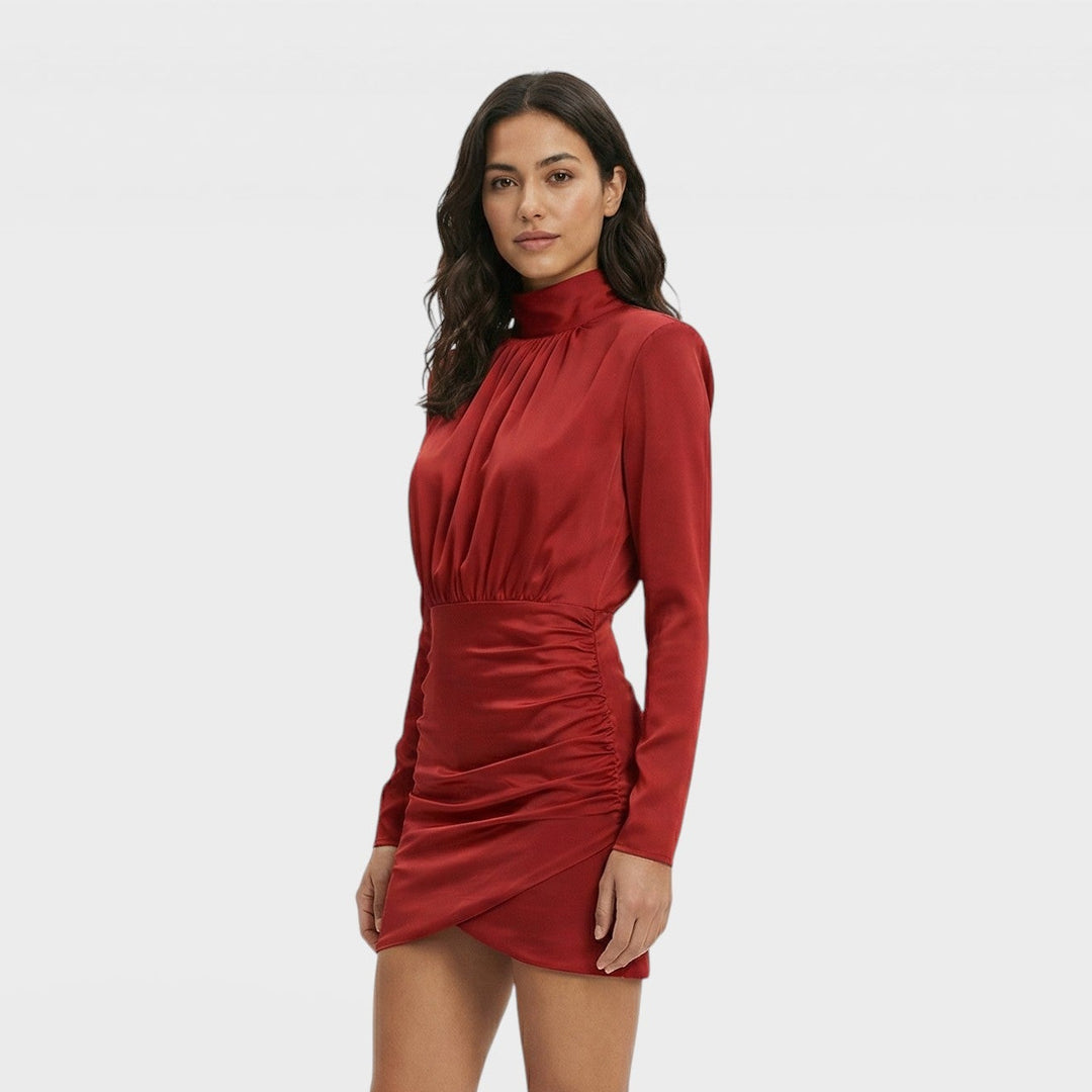 Vestido Mini Cuello Alto Elegante