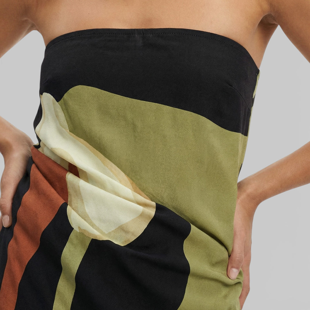 Vestido Largo Estampado Espalda Abierta