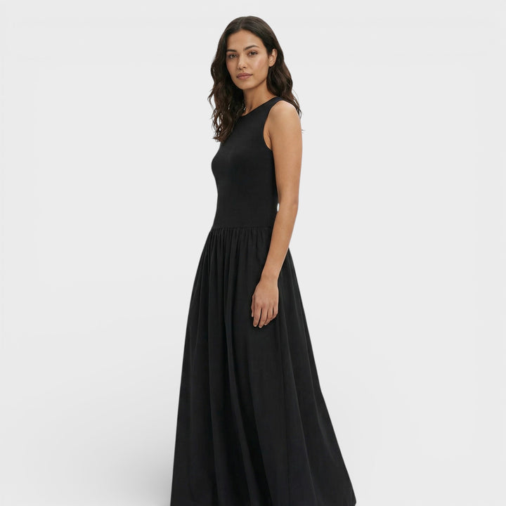 Vestido Largo Negro Ajustado Mujer