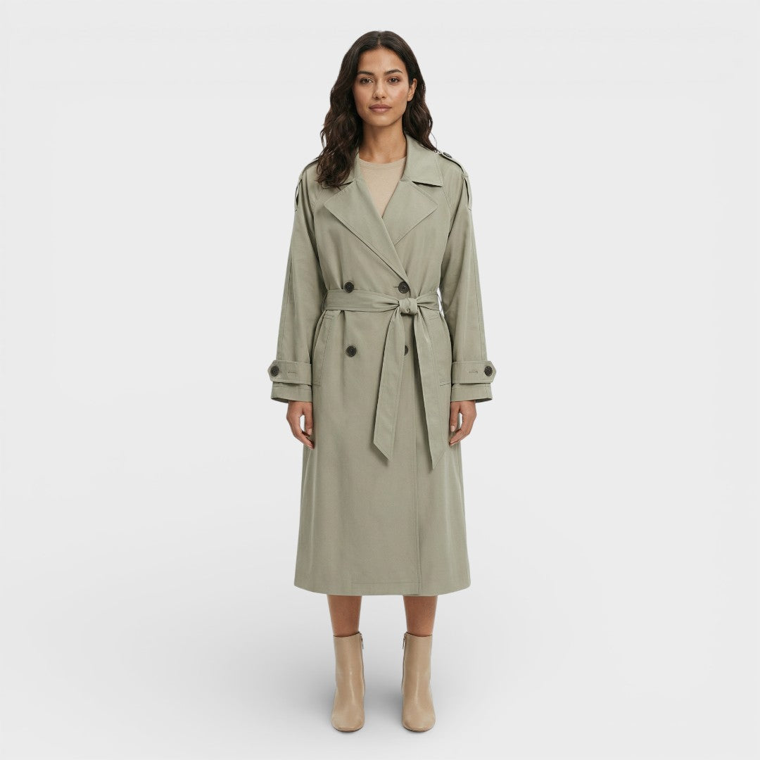 Gabardina Vintage Doble Botonadura Mujer