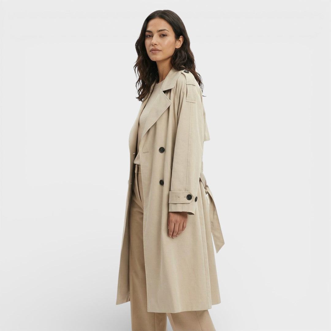 Gabardina Vintage Doble Botonadura Mujer