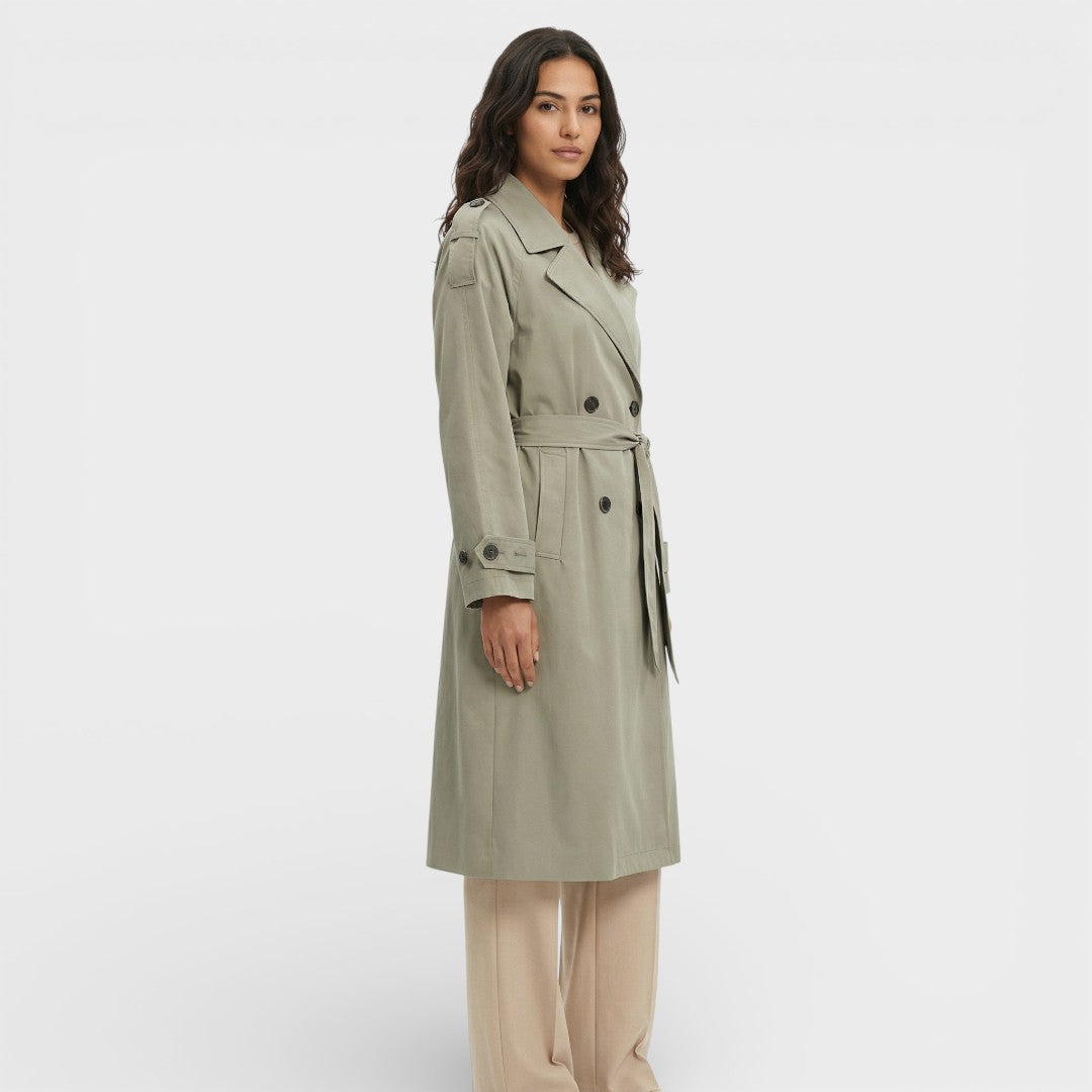 Gabardina Vintage Doble Botonadura Mujer