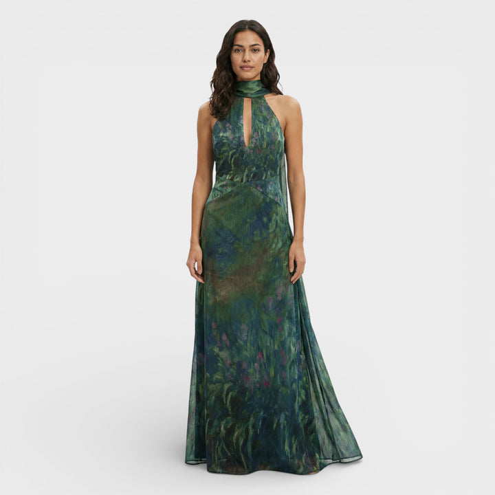 Vestido Largo Fiesta Estampado Artístico