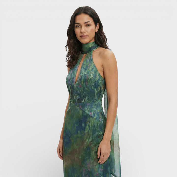 Vestido Largo Fiesta Estampado Artístico