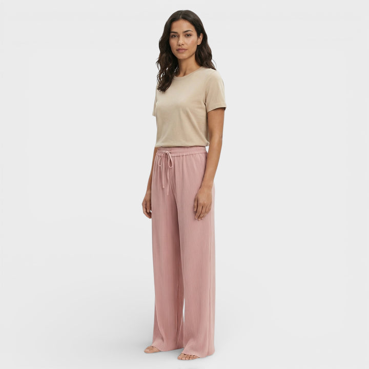 Pantalón Ancho Plisado Mujer