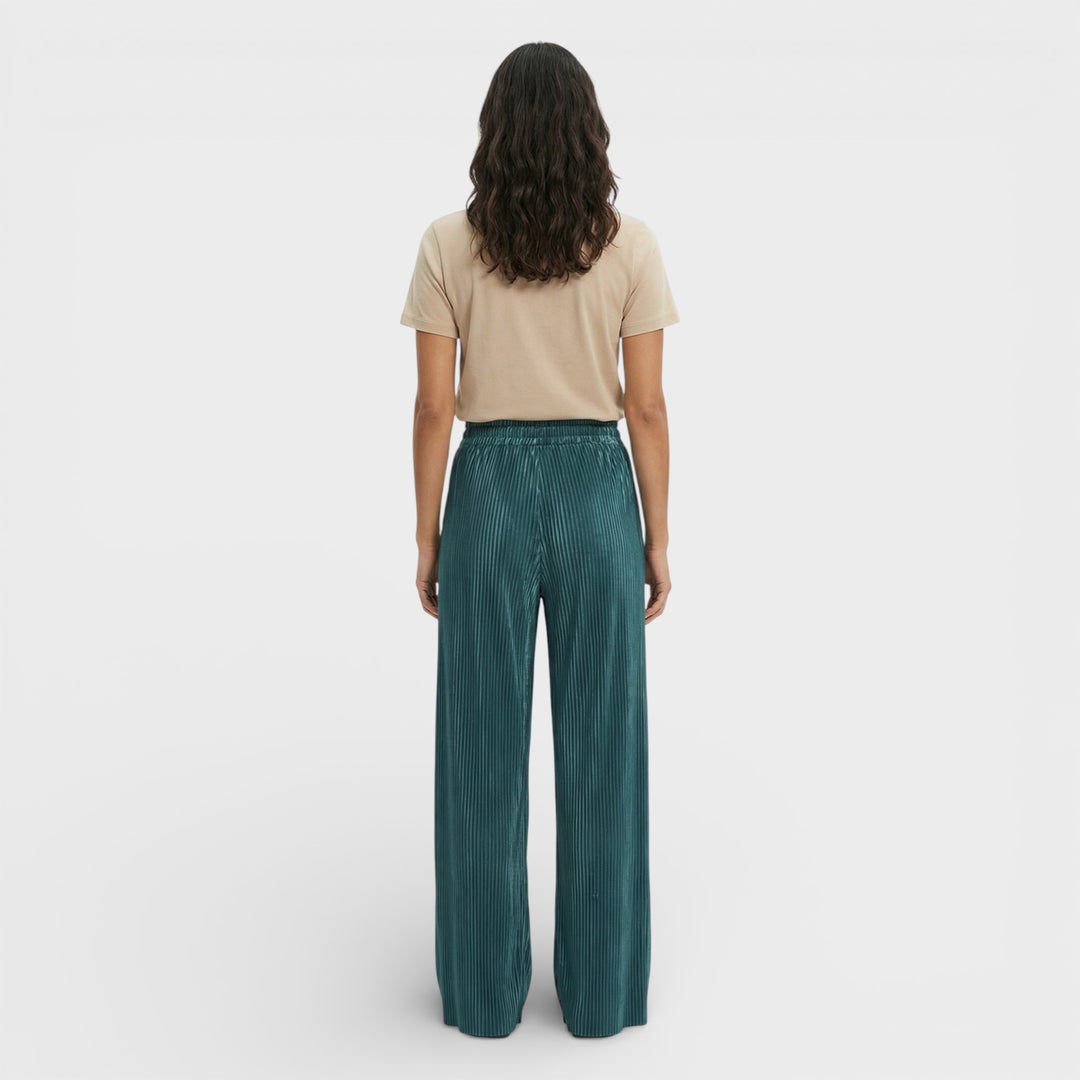 Pantalón Ancho Plisado Mujer