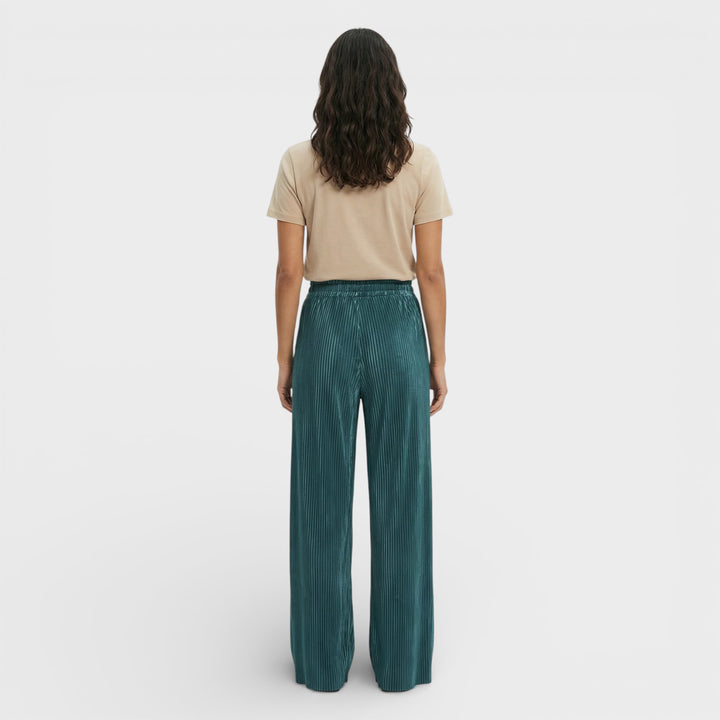 Pantalón Ancho Plisado Mujer