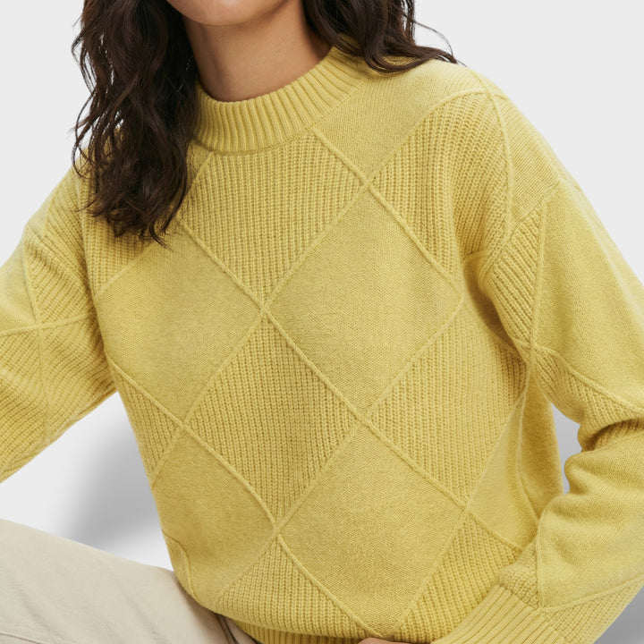 Jersey Mujer Cuello Alto Punto Rombos