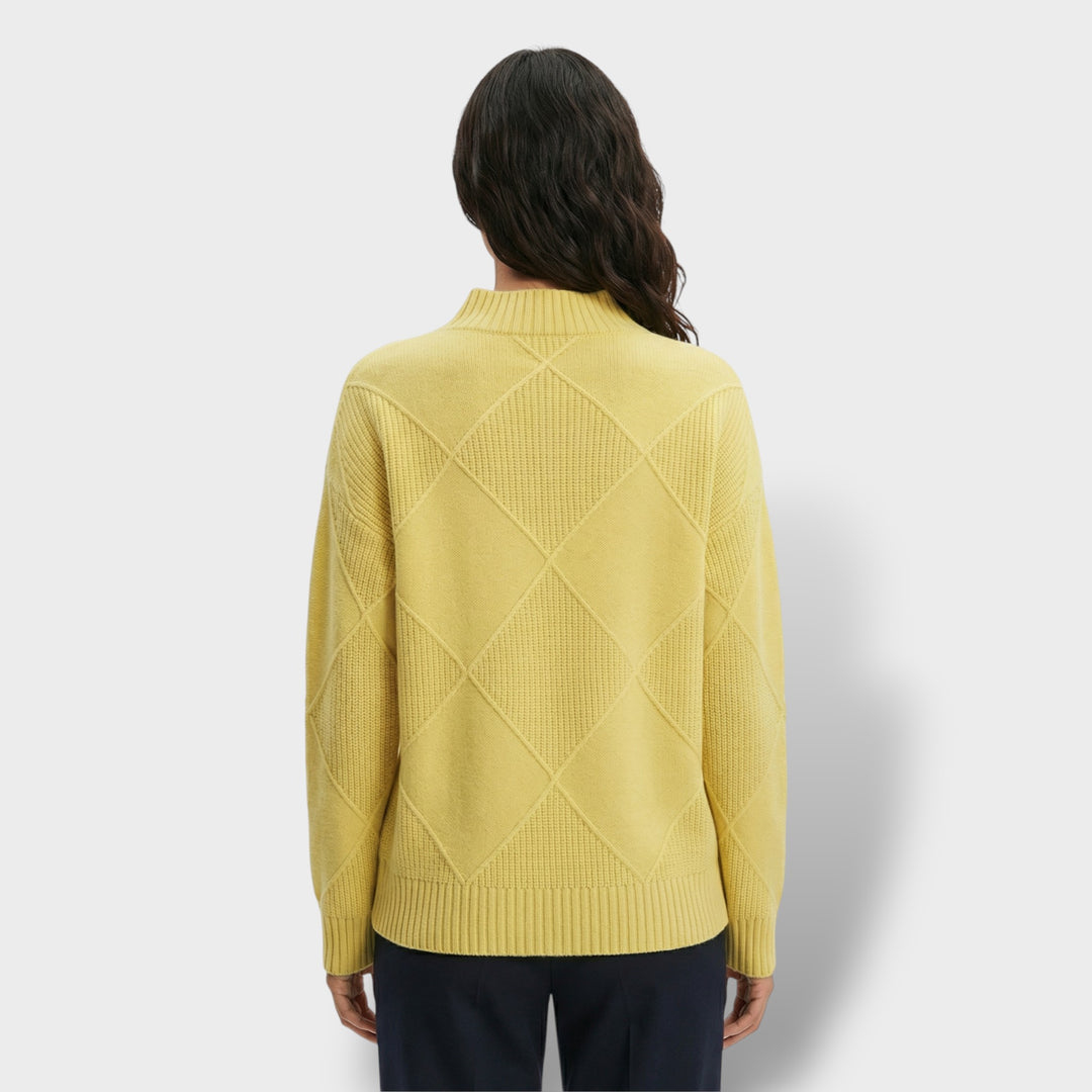 Jersey Mujer Cuello Alto Punto Rombos