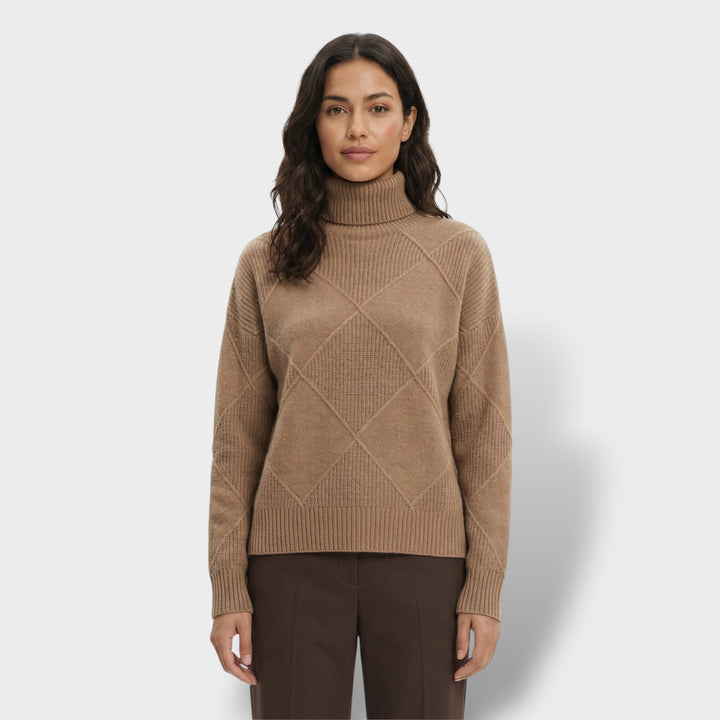 Jersey Mujer Cuello Alto Punto Rombos