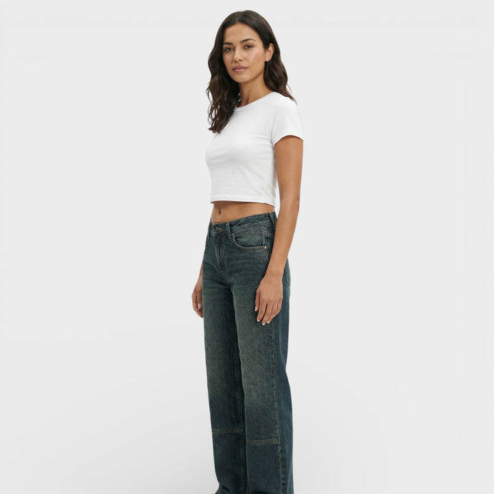 Vaqueros Tiro Medio Pierna Ancha