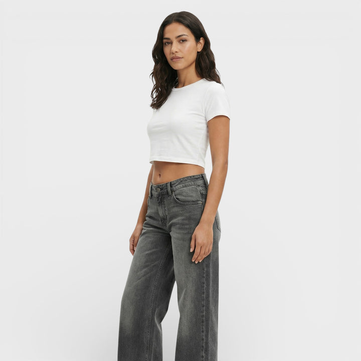 Vaqueros Tiro Medio Pierna Ancha